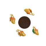 Shiny Enamel Mango Pendant-DIY Jewelry Making Accessories   18x8x6mm