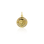 Shiny Smiley Zircon Pendant-DIY Jewelry Making Accessories   19x12.5x2mm
