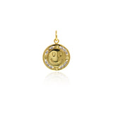 Shiny Smiley Zircon Pendant-DIY Jewelry Making Accessories   19x12.5x2mm