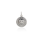 Shiny Smiley Zircon Pendant-DIY Jewelry Making Accessories   19x12.5x2mm