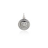 Shiny Smiley Zircon Pendant-DIY Jewelry Making Accessories   19x12.5x2mm