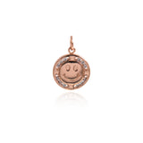 Shiny Smiley Zircon Pendant-DIY Jewelry Making Accessories   19x12.5x2mm