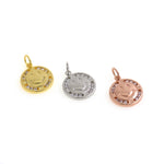 Shiny Smiley Zircon Pendant-DIY Jewelry Making Accessories   19x12.5x2mm