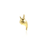 Shiny Minimalist Narwhal Pendant-DIY Jewelry Making Accessories   12x21mm