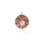 Shiny Round Multi-Element Evil Eye Pendant-DIY Jewelry Making Accessories   24mm