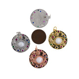 Shiny Round Multi-Element Evil Eye Pendant-DIY Jewelry Making Accessories   24mm