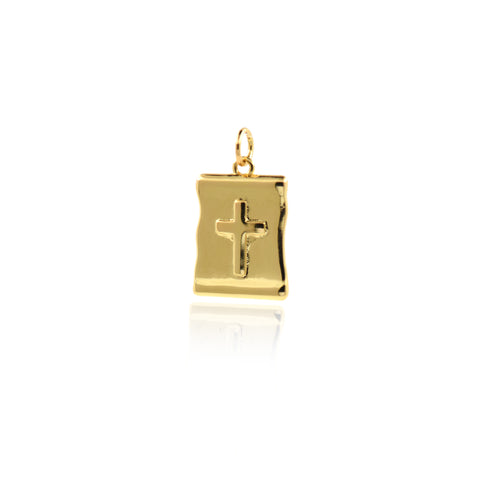 Shiny Geometric Cross Pendant-DIY Jewelry Making Accessories   12.5x18mm