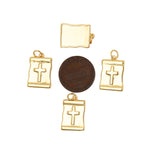 Shiny Geometric Cross Pendant-DIY Jewelry Making Accessories   12.5x18mm