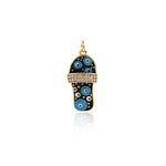 Shiny Enamel Evil Eye Slipper Pendant-DIY Jewelry Making Accessories   29x12x6mm