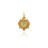 Shiny Heart Shaped Zircon Pendant-DIY Jewelry Making Accessories   22.5x17mm