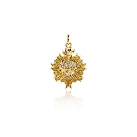 Shiny Heart Shaped Zircon Pendant-DIY Jewelry Making Accessories   22.5x17mm