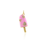 Shiny Ice Cream Heart Shaped Zircon Pendant-DIY Jewelry Making Accessories    27x10.5mm