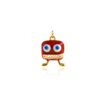 Shiny Enamel Monster Pendant-DIY Jewelry Making Accessories   12x16mm