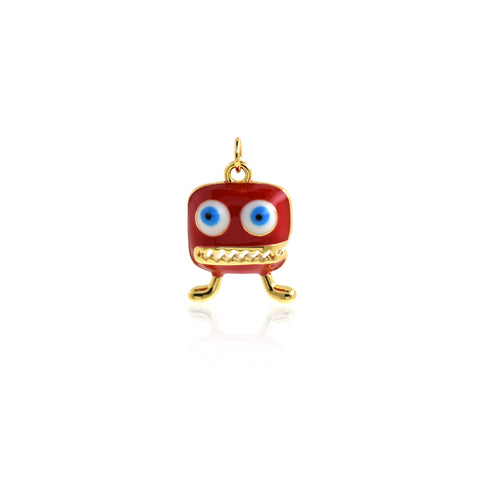 Shiny Enamel Monster Pendant-DIY Jewelry Making Accessories   12x16mm