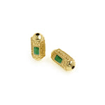 18k Gold Enamel Hexagon Spacer Beads DIY Minimalist Jewelry Supplies 9x21mm