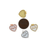 Shiny Enamel Heart Shaped Mama Pendant-DIY Jewelry Making Accessories   14x14mm