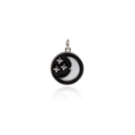 Shiny Enamel Moon Pendant-DIY Jewelry Making Accessories   16mm