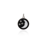 Shiny Enamel Moon Pendant-DIY Jewelry Making Accessories   16mm