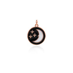Shiny Enamel Moon Pendant-DIY Jewelry Making Accessories   16mm