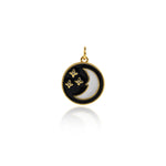 Shiny Enamel Moon Pendant-DIY Jewelry Making Accessories   16mm