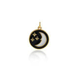 Shiny Enamel Moon Pendant-DIY Jewelry Making Accessories   16mm