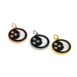 Shiny Enamel Moon Pendant-DIY Jewelry Making Accessories   16mm