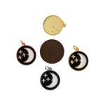 Shiny Enamel Moon Pendant-DIY Jewelry Making Accessories   16mm
