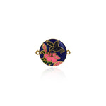 Shiny Enamel Flower and Bird Connector-DIY Jewelry Making Accessories   18mm