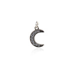 Shiny Micropavé Moon Pendant-DIY Jewelry Making Accessories   13x9mm