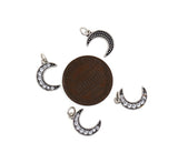 Shiny Micropavé Moon Pendant-DIY Jewelry Making Accessories   13x9mm