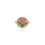 Shiny Enamel Flower Connector-DIY Jewelry Making Accessories    20x15mm