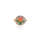 Shiny Enamel Flower Connector-DIY Jewelry Making Accessories    20x15mm