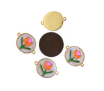 Shiny Enamel Flower Connector-DIY Jewelry Making Accessories    20x15mm