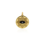 Shiny Minimalist Heart-Shaped Enamel Evil Eye Pendant-DIY Jewelry Making Accessories   21mm