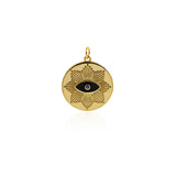 Shiny Minimalist Heart-Shaped Enamel Evil Eye Pendant-DIY Jewelry Making Accessories   21mm