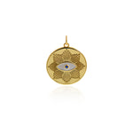 Shiny Minimalist Heart-Shaped Enamel Evil Eye Pendant-DIY Jewelry Making Accessories   21mm
