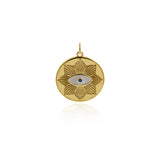 Shiny Minimalist Heart-Shaped Enamel Evil Eye Pendant-DIY Jewelry Making Accessories   21mm