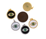 Shiny Enamel Evil Eye Pendant-DIY Jewelry Making Accessories   16mm