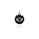 Shiny Enamel Evil Eye Pendant-DIY Jewelry Making Accessories   16mm
