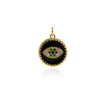 Shiny Enamel Evil Eye Pendant-DIY Jewelry Making Accessories   16mm