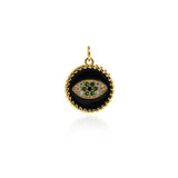 Shiny Enamel Evil Eye Pendant-DIY Jewelry Making Accessories   16mm