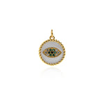 Shiny Enamel Evil Eye Pendant-DIY Jewelry Making Accessories   16mm