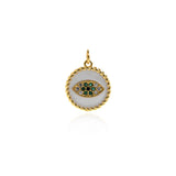 Shiny Enamel Evil Eye Pendant-DIY Jewelry Making Accessories   16mm