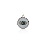 Shiny Enamel Evil Eye Pendant-DIY Jewelry Making Accessories   16mm