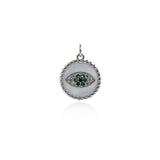 Shiny Enamel Evil Eye Pendant-DIY Jewelry Making Accessories   16mm