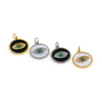 Shiny Enamel Evil Eye Pendant-DIY Jewelry Making Accessories   16mm