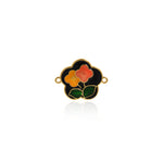 Shiny Enamel Flower Connector-DIY Jewelry Making Accessories   21x17mm
