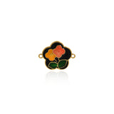 Shiny Enamel Flower Connector-DIY Jewelry Making Accessories   21x17mm