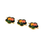 Shiny Enamel Flower Connector-DIY Jewelry Making Accessories   21x17mm