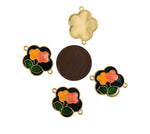 Shiny Enamel Flower Connector-DIY Jewelry Making Accessories   21x17mm